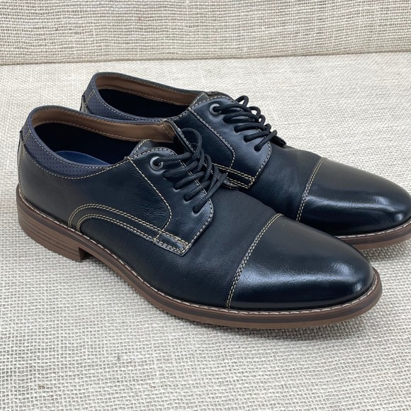 Chaps Other - CHAPS Mens Black Cap Toe‎ Oxford Dress Shoes Size 9.5 Wide